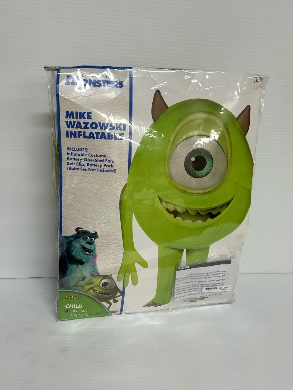 Monsters Inc MIKE WAZOWSKI Inflatable Costume  Child OS Spirit Halloween